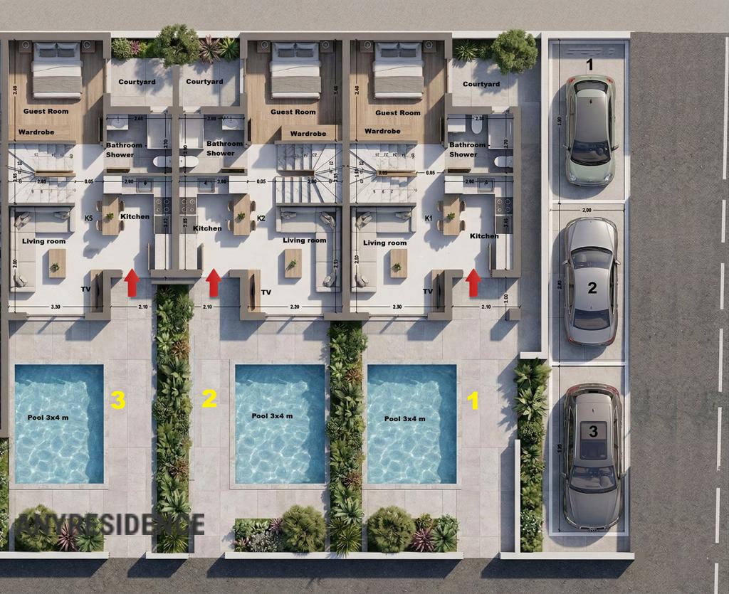 2 room townhome in Nea Kallikratia, photo #2, listing #2530148