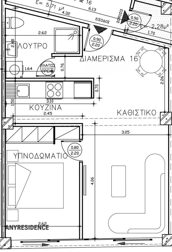 3 room apartment in Athens, photo #4, listing #2550409